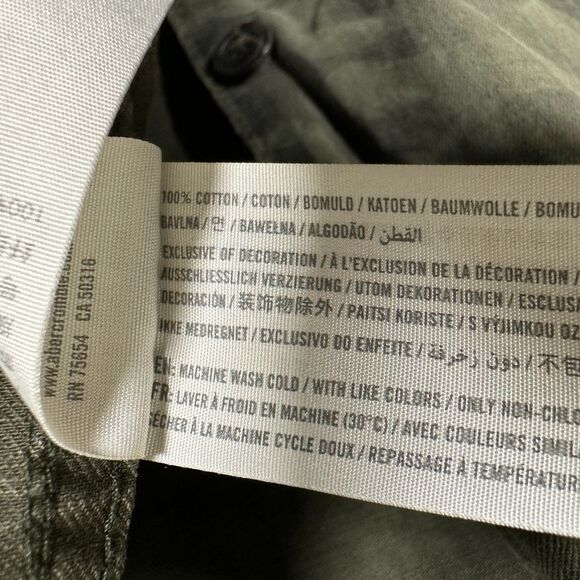 Abercrombie & Fitch Camo Camouflage Lightweight Shacket Shirt Jacket Medium - Picture 3 of 5